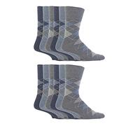 Gentle Grip 12er Pack Herren Ohne Gummi Socken Atmungsaktiv Gepolsterte Ohne Naht Extra Weit Socken mit Komfortbund (46-50, SOMRJ38)