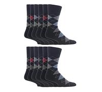 Gentle Grip 12er Pack Herren Ohne Gummi Socken Atmungsaktiv Gepolsterte Ohne Naht Extra Weit Socken mit Komfortbund (46-50, SOMRJ39)