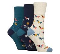 Gentle Grip - 6er Pack Damen Baumwolle Ohne Gummibund Socken | Socken mit Bunt Elegant Motiv (I'm A Dog Person, 37-42 EU)
