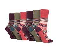 Gentle Grip - 6er Pack Damen Baumwolle Reine Muster Ohne Gummi Socken mit Design 37-42 EU