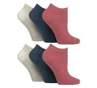 Gentle Grip 6er Pack Diabetikersocken Damen Sneaker Ohne Gummi Extra Weit Socken Kurz Komfortbund (DE/NL/SE/PL, Numerisch, 37, 42, Regular, Regular, Koralle/Grau/Blaugrün)