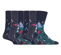 Gentle Grip - 6er pack herren comfort ohne gummi bund mittellang business bunt socken in 35 farben (MGG576)