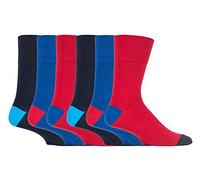 Gentle Grip - 6er pack herren comfort ohne gummi bund mittellang business bunt socken in 35 farben (MGG560)
