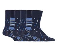 Gentle Grip - 6er Pack Herren Farbig Bunt Muster Socken Ohne Gummi Bund (39/45, SOMRJ577)