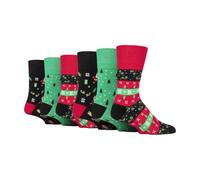 Gentle Grip - 6er Pack Herren Weihnachtssocken Bunte | Lustige Geschenk Socken Ohne Gummi
