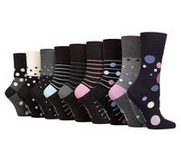 Gentle Grip 9er Pack Damen Bambussocken Ohne Gummi Atmungsaktiv Socken (37-42, Solrm373839)