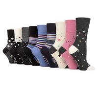 Gentle Grip 9er Pack Damen Bambussocken Ohne Gummi Atmungsaktiv Socken (37-42, Solrm394041)