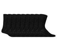 Gentle Grip 9er Pack Herren Ohne Gummi Socken Bunt Comfort Socken | Atmungsaktive Extra Weite Baumwolle Socken (39-45, Schwarz)