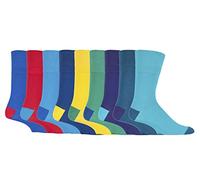 Gentle Grip 9er Pack Herren Ohne Gummi Socken Bunt Comfort Socken | Atmungsaktive Extra Weite Baumwolle Socken (39-45, ColourBurst Mix 2)