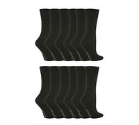 Gentle Grips 12 Parr Damen Elastische Socken, 34-39 eur Einfarbige Socken (Schwarz (GG67))