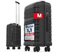 GENTOR Handgepäck Koffer M 54x37x20cm - Leichter Reisekoffer mit Rollen & TSA-Schloss - Trolley in Carbonoptik - Hartschalenkoffer 39L - Kabinengepäck für Flugzeug & Travel (Schwarz)