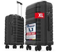 GENTOR Reisekoffer groß XL mit Rollen - Hartschalenkoffer 74x49x29 cm - Trolley Koffer mit TSA-Schloss, 4 Leise Rollen, Stabil & Leicht - Rollkoffer für Aufgabegepäck & Urlaub (Schwarz)