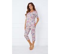 Genua Damen Pyjamas kurze Ärmel, 3/4 Hose Italienische Mode - Druck - Größe 4XL48