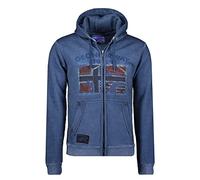 GEO NORWAY GOTZ Men - Sweatshirt Mit Kapuze Und Reißverschluss - Herren Logo Sweatshirts - Langarm Warmes Kapuzen Sweatshirt - Casual Sport Sweatshirt BLAU - M