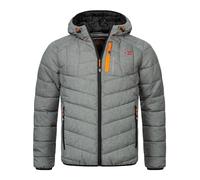 GEO NORWAY Herren Winter Jacke Steppjacke Daunenjacke Outdoorjacken mit Kapuze Herrenjacke Winterjacken Stepp Winter H-370 Grau 2XL