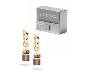 GeoCUBE® Chunky Chain Creolen gold-braun