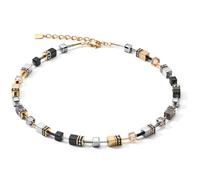 COEUR DE LION GeoCUBE® Halskette grau-gold