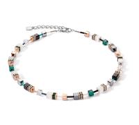 GeoCUBE® Halskette Iconic Roségold Weiß & Dunkelgrün