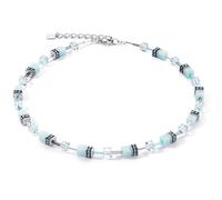 GeoCUBE® Iconic Mono Silber Halskette Eisblau