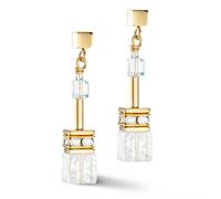 GeoCUBE® Iconic Nature Ohrringe Gold-Weiß