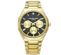 Geoffrey Beene Herren Gold Chronograph Edelstahl Kleid Uhr Klassisch Quarz Elegantes Design Wasserabweisend