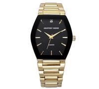 Geoffrey Beene Herren Gold Edelstahl Kleid Uhr Klassisch Quarz Elegantes Design Wasserabweisend