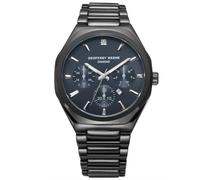 Geoffrey Beene Herren Schwarz Chronograph Edelstahl Kleid Uhr Klassisch Quarz Elegantes Design Wasserabweisend