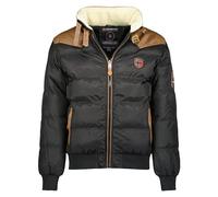 Geographical Norway ABRAMOVITCH MEN - Herren Warme Jacke Gewebe - Dicken Mantel Kapuze Outdoor Pelzmantel - Winterjacke Jacken Outdoor Perfekt Ourdoorjacke Schwarz - 3XL