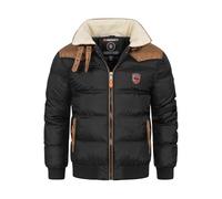 Geographical Norway Abramovitch Men Distribrands - Herren Warme Jacke Gewebe - Dicken Mantel Kapuze Outdoor Pelzmantel - Winterjacke Jacken Outdoor Perfekt Ourdoorjacke (Schwarz 3XL)