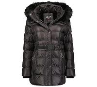 Geographical Norway Aimeraude Lady - Winterjacke Damen Warme Steppung Mann Herbst Winter - Warme Manteljacke leicht Kapuze - Daunenjacke Windstopper Langarm Polsterung - Frauen (Schwarz L)