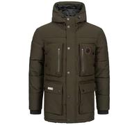 Geographical Norway Albert Men - Warmer Parka Mann Herbst Winter - Breiter Mantel Wasserabweisend Kapuze - Warme Jacke Windbreaker Jacke Männer - Ideal Geschenk (khaki XL)