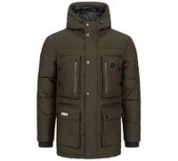 Geographical Norway Albert Men - Warmer Parka Mann Herbst Winter - Breiter Mantel Wasserabweisend Kapuze - Warme Jacke Windbreaker Jacke Männer - (khaki XL)