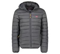 Geographical Norway Amigolor Men Hood - Warme Kapuzenjacke Ärmellose Steppjacke Herren - Warme Manteljacke Gefüttert Herren - Windjacke Frühling Herbst Winter (Dunkelgrau XXL)