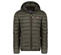 Geographical Norway Amigolor Men Hood - Warme Kapuzenjacke Ärmellose Steppjacke Herren - Warme Manteljacke Gefüttert Herren - Windjacke Frühling Herbst Winter (Khaki S)