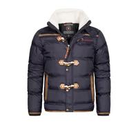 Geographical Norway Amonai Men - Warmer Pelzmantel Herbst Winter - Warme Jacke Mann - Parka Jacke Langarm Gefüttert Windstopper - Ideales Männergeschenk (Marine 3XL)