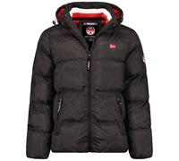 Geographical Norway Ancelo Herren-Daunenjacke, leicht, gesteppt, Zwischensaison, Outdoor-Jacke, winddicht, mit Kapuze, warme Jacke, Alltag, urbaner Stil, Sportmode für Herbst und Winter, Schwarz , XXL