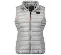 Geographical Norway Annecy Vest Basic Lady - Weste Damen Warme Mann Herbst Winter - Warme Manteljacke leicht Kapuze - Daunenjacke Winterjacke kurze Ärmel Polsterung - Frauen (Hellgrau XL)
