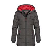 Geographical Norway Astana Lady - warme Daunenjacke für Damen - warme Winterjacke für Frauen - Daunenjacke mit langen Ärmeln, Kapuze, leicht gesteppte Jacke (Anthrazit, M)