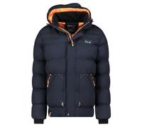 Geographical Norway Badibere Herren-Daunenjacke mit Kapuze, warm, wasserdicht, winddicht, gepolstert, Wärmeisolierung, leichte und bequeme Jacke, für Kälte, marine, XL