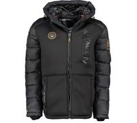 Geographical Norway Bafare Men - Parka Groß Warm Mann Herbst Winter - Dicker Wasserdichter Mantel Wasserabweisend - Outdoor Pelz Kapuzenjacke - Winter Windjacke (Schwarz XXL)