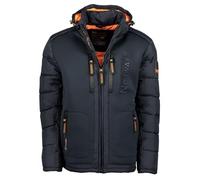Geographical Norway Beachwood Men - Herren Warme Jacke Gewebe - Dicken Mantel Kapuze Outdoor Pelzmantel - Winterjacke Jacken Outdoor Perfekt Ourdoorjacke (Marine 5XL)