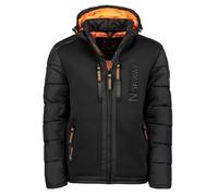 Geographical Norway Beachwood Men - Winterjacke Hooded Herren Parka - Warme Daunenjacken Steppjacke - Jacke Wattierung Warm Futter (Schwarz L)