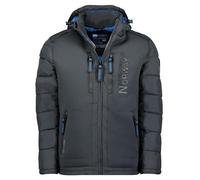 Geographical Norway Beachwood Men - Winterjacke Hooded Herren Parka - Warme Daunenjacken Steppjacke - Jacke Wattierung Warm Futter (Dunkelgrau S)