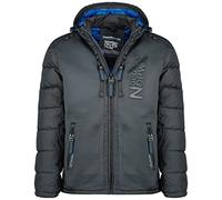Geographical Norway Beachwood Men - Winterjacke Hooded Herren Parka - Warme Daunenjacken Steppjacke - Jacke Wattierung Warm Futter (Dunkelgrau L)