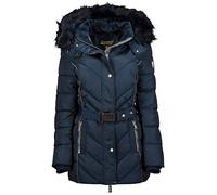 Geographical Norway Becky Lady - Damen Herbst Winter Warm Parka - Dicker Mantel Kapuze Pelz Winddichte Jacke - Warmer Langer Mantel - Elegante Frauen