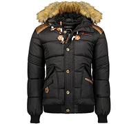 Geographical Norway BELPHEGOR BELL MEN - Herrenjacke/Jacke - Daunenjacke aus Fleece mit Kapuze für Herren - wasserdichter Pelzmantel, Schwarz/Windjacke, Schwarz , L