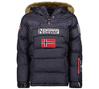 Geographical Norway Bilboquet Men - Parka Kopfpass Heiße Mann Herbst Bienenzüchter - Wasserabweisender Mantel Kapuze Pelz - Windjacke Windjacke Ideal Geschenk (Marine M)