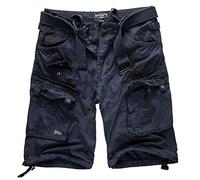 Geographical Norway Cargo Shorts Bermuda Shorts with Belt Shorts Hunter in Bundle with UD Bandana - Navy Camoflauge, M