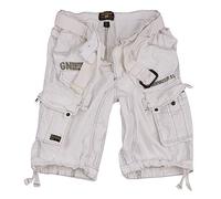 Geographical Norway Cargo Shorts Kurze Hose Bermuda mit Gürtel Short Hunter im Bundle mit UD Bandana (3XL, White)