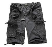 Geographical Norway Cargo Shorts Kurze Hose Bermuda mit Gürtel Short Hunter im Bundle mit UD Bandana (7XL, Antracite)